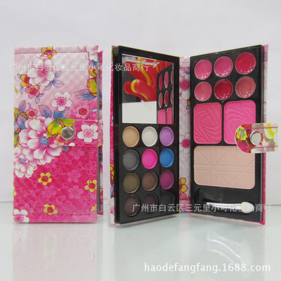 8814D-15亮面富貴花 新款流行皮質(zhì) 眼影 口紅彩妝組合 化妝品批發(fā) 圖片_高清大圖 